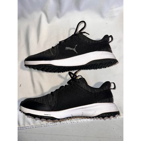 PUMA FUSION MENS SPIKELESS MESH GOLF SHOES SNEAKERS BLACK SIZE 8 - Picture 4 of 8